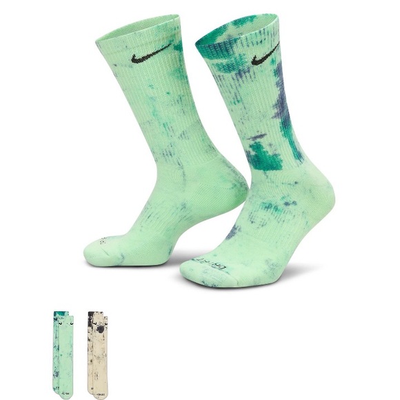 NEW - Nike Dri-FIT 2-Pack Everyday Plus Color Splash Cushioned Crew Socks - Picture 2 of 2